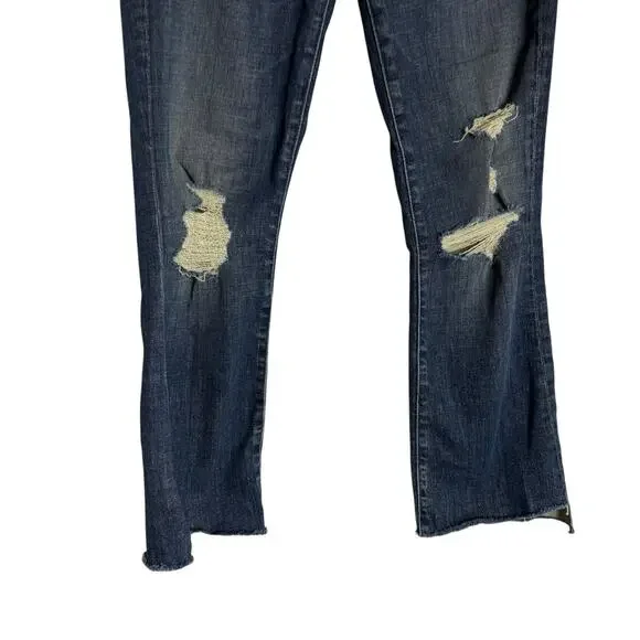 Mother Insider Crop Step Fray Distressed Wildflower Boot High Rise Jeans 26 - Picture 7 of 12